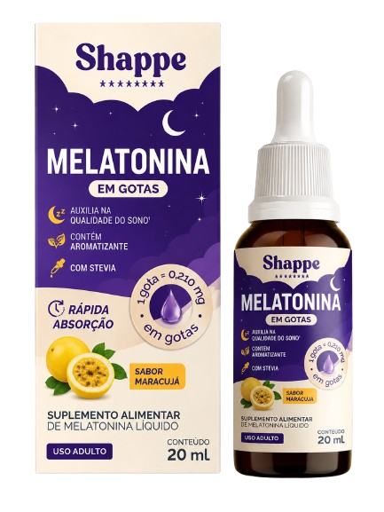 Melatonina em Gotas Shappe, sabor Maracujá, 30ml